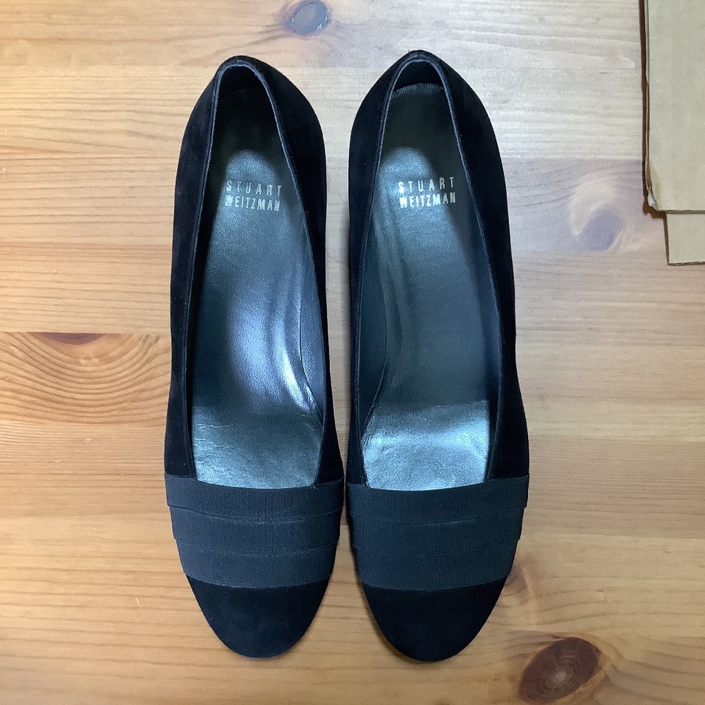 Stuart Weitzman  Women Black Suede Wedge Heel Shoes